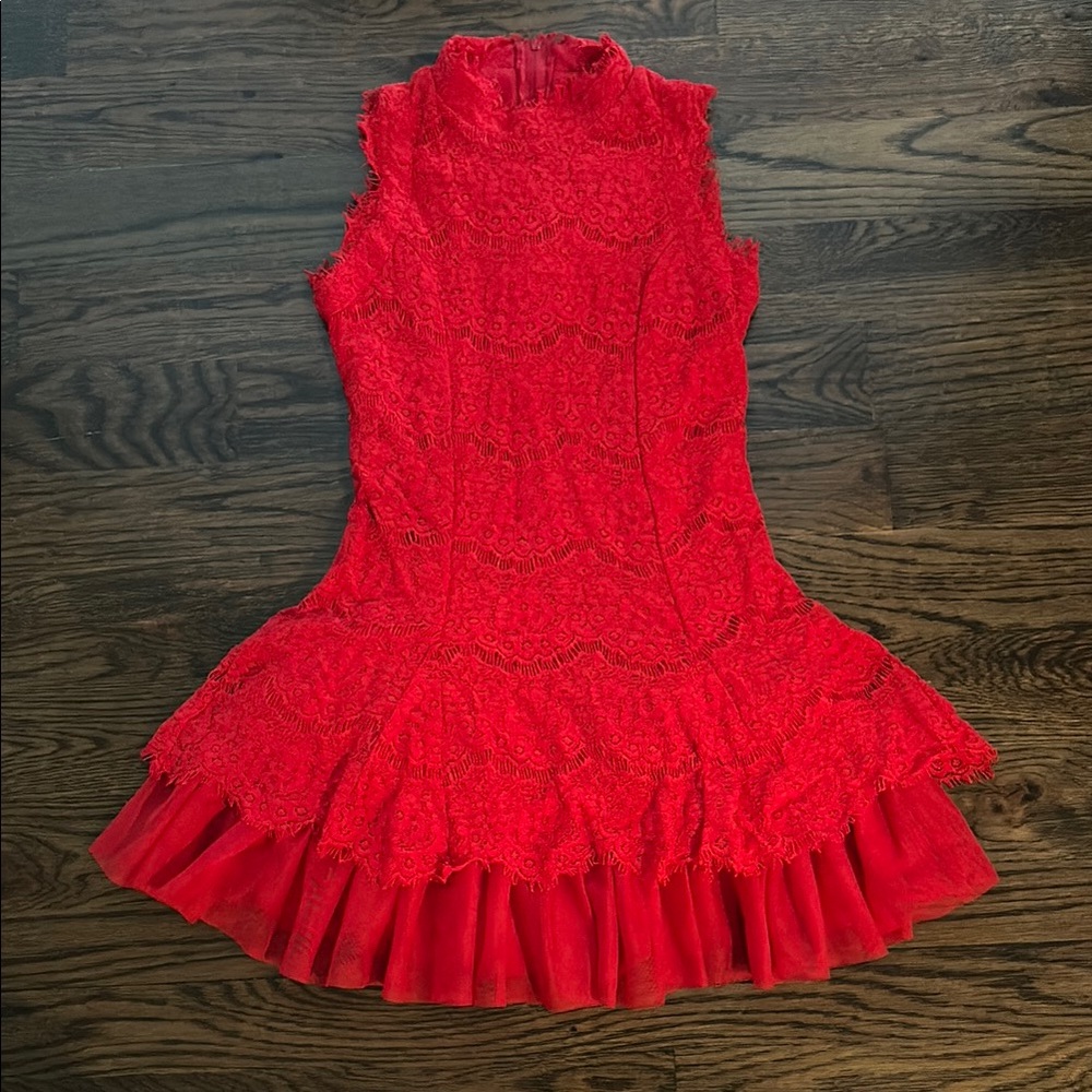 Rare Editions Red Sheath Dress Sleeveless Mock Neck Cocktail